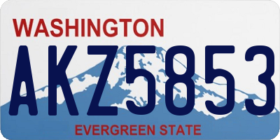WA license plate AKZ5853