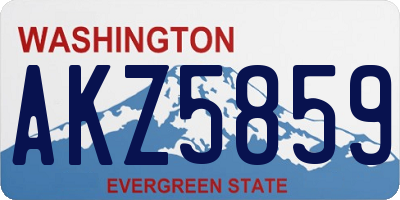 WA license plate AKZ5859
