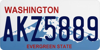 WA license plate AKZ5889