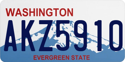 WA license plate AKZ5910
