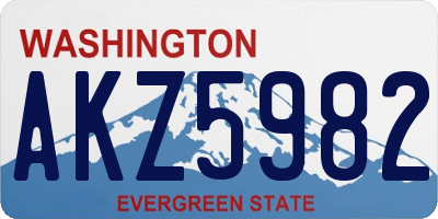 WA license plate AKZ5982