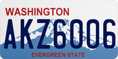 WA license plate AKZ6006