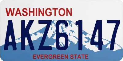 WA license plate AKZ6147