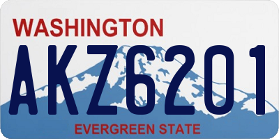 WA license plate AKZ6201