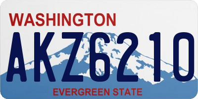 WA license plate AKZ6210