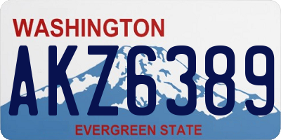 WA license plate AKZ6389