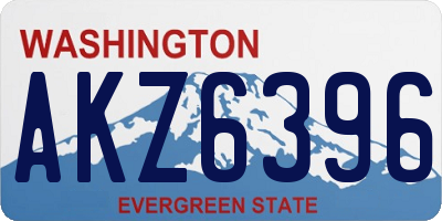 WA license plate AKZ6396