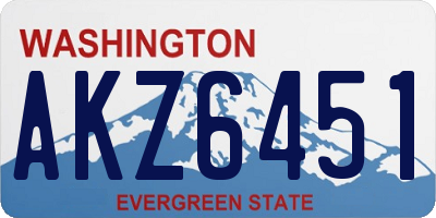 WA license plate AKZ6451