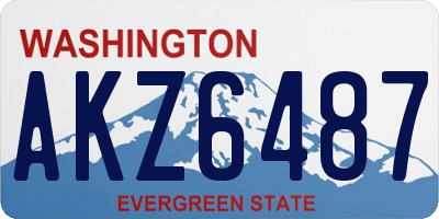 WA license plate AKZ6487