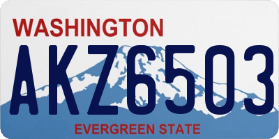 WA license plate AKZ6503