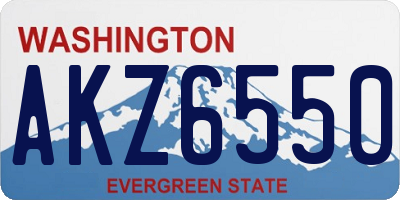 WA license plate AKZ6550