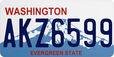 WA license plate AKZ6599