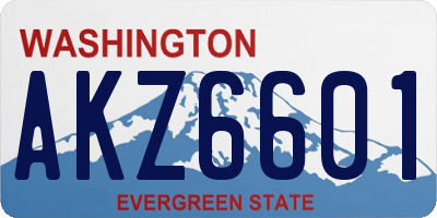 WA license plate AKZ6601