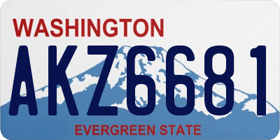 WA license plate AKZ6681