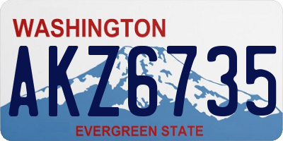 WA license plate AKZ6735