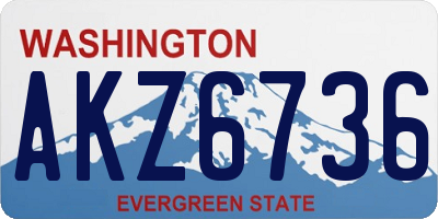 WA license plate AKZ6736