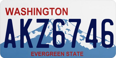 WA license plate AKZ6746