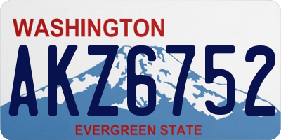 WA license plate AKZ6752