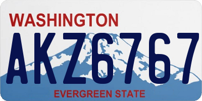 WA license plate AKZ6767