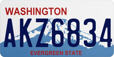 WA license plate AKZ6834