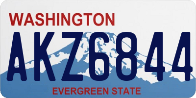 WA license plate AKZ6844