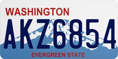 WA license plate AKZ6854