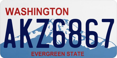 WA license plate AKZ6867