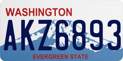 WA license plate AKZ6893