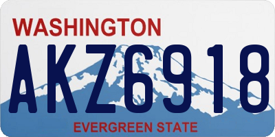 WA license plate AKZ6918