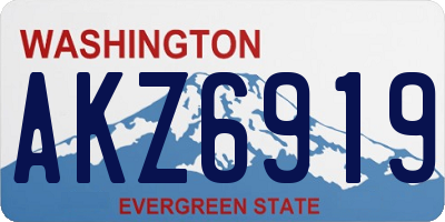 WA license plate AKZ6919