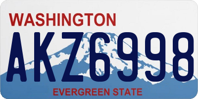 WA license plate AKZ6998