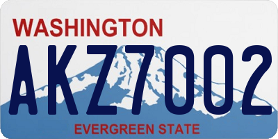 WA license plate AKZ7002