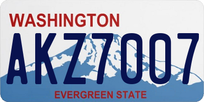 WA license plate AKZ7007
