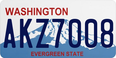 WA license plate AKZ7008