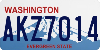 WA license plate AKZ7014