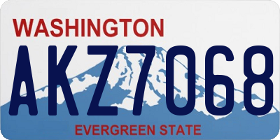 WA license plate AKZ7068