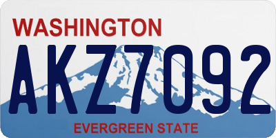 WA license plate AKZ7092