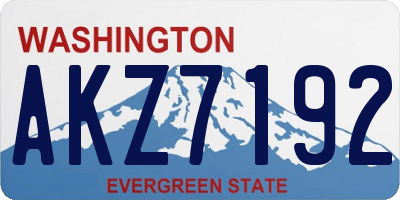 WA license plate AKZ7192