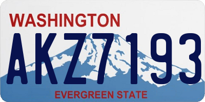 WA license plate AKZ7193