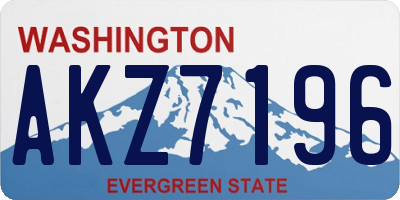 WA license plate AKZ7196