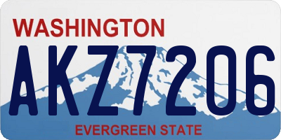 WA license plate AKZ7206