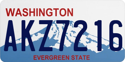 WA license plate AKZ7216
