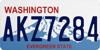WA license plate AKZ7284
