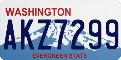 WA license plate AKZ7299
