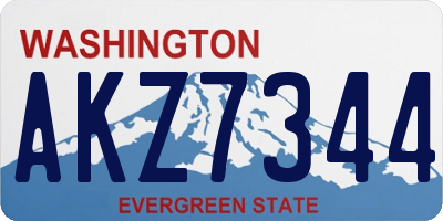 WA license plate AKZ7344