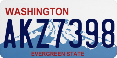 WA license plate AKZ7398