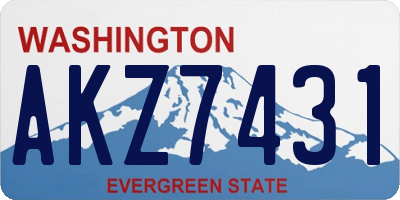 WA license plate AKZ7431