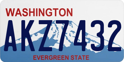 WA license plate AKZ7432