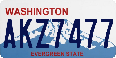 WA license plate AKZ7477