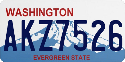 WA license plate AKZ7526